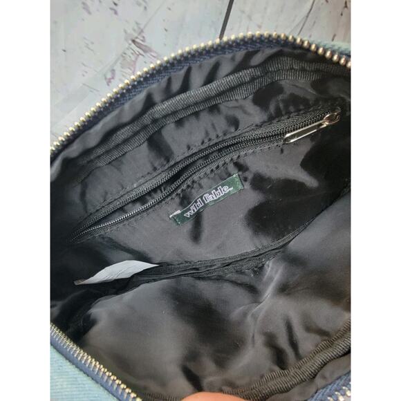 Wild Fable Womens Small Crossbody Denim Patch Work Bag Purse Silk Pocket - Picture 4 of 9